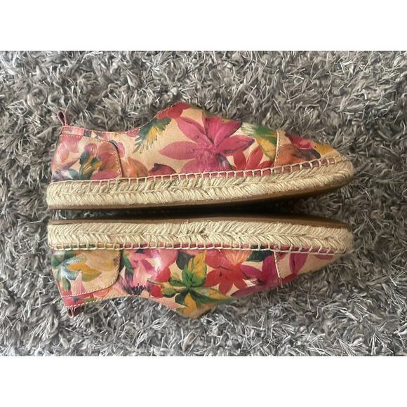 Patricia Nash 8 Floral Leather Espadrilles Eva Flats Zip Shoes Boho Resort Style - Picture 9 of 13